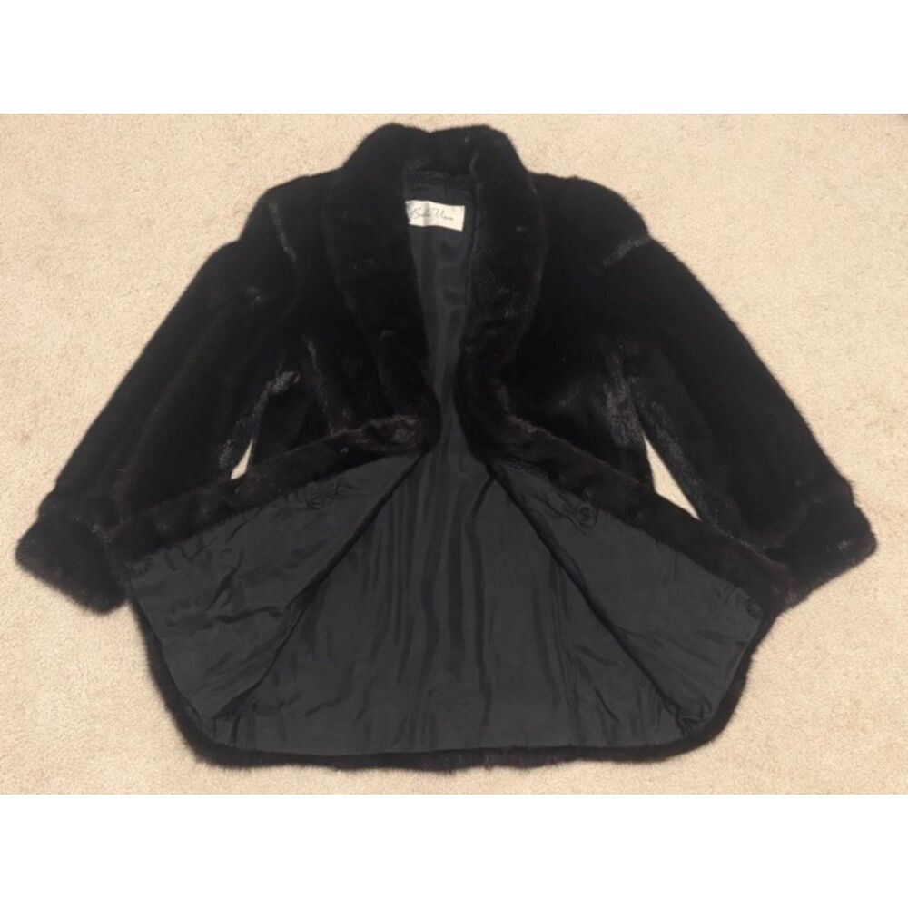 Vintage Belle Vison SAGA MINK Superb Quality Black Ranched Mink Fur Coat